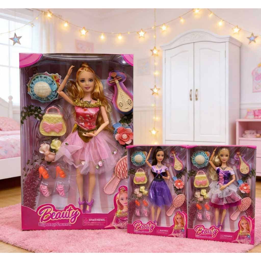 Boneca Brinquedo Beauty Music Com Acessórios