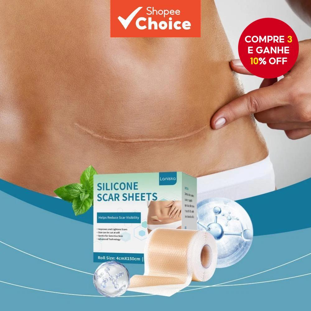 Folhas De Cicatriz De Silicone Fita Tiras Remoçã