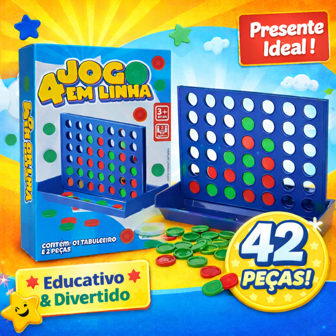 Jogo Educativo 4 Em Linha Brinquedo Infantil Didá