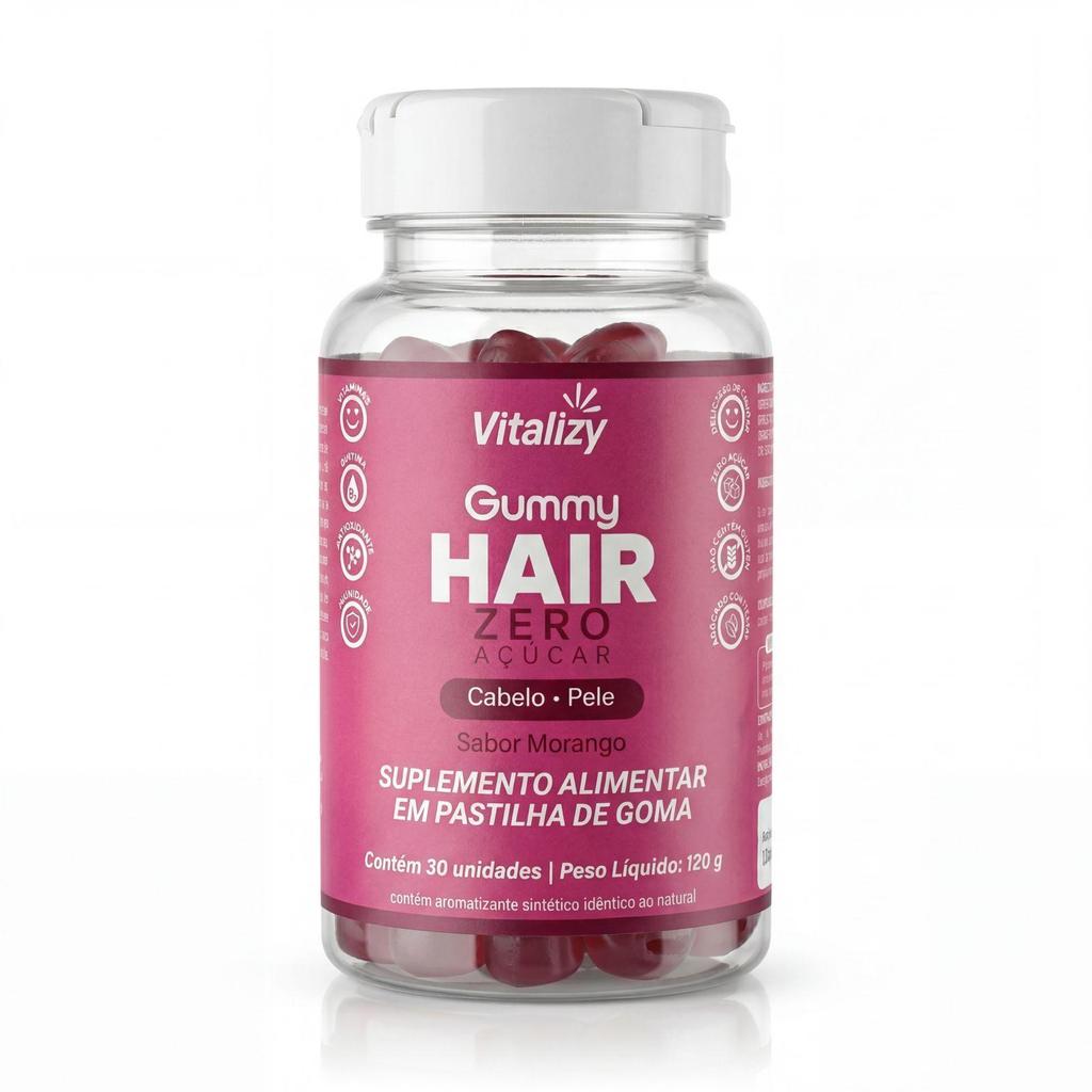 Gummy Hair Vitamina Cabelo Pele Unhas com Biotina 
