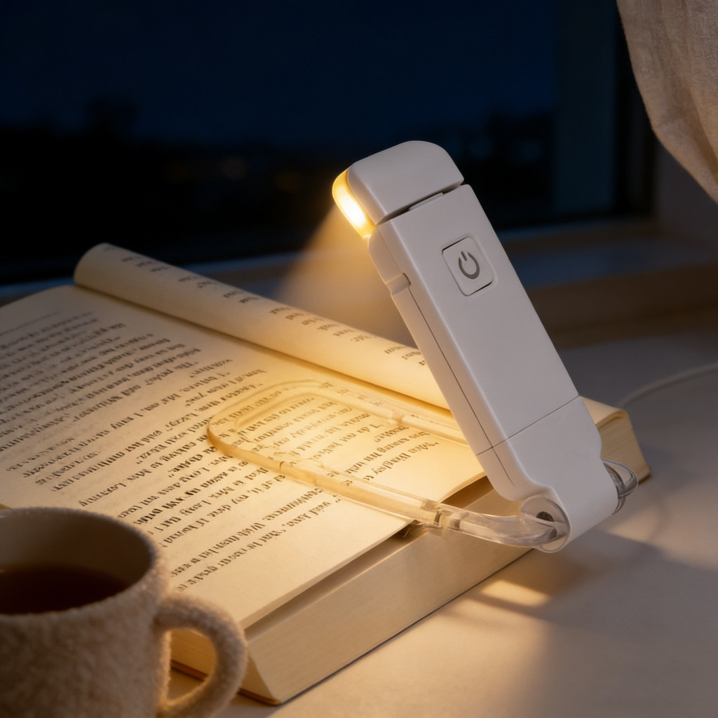 Lanterna De Livro Usb Ajustável Com 3 Cores, Luz 
