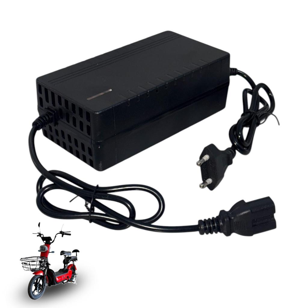 Carregador Bivolt 48V 1.8A Para Bicicleta Elétric