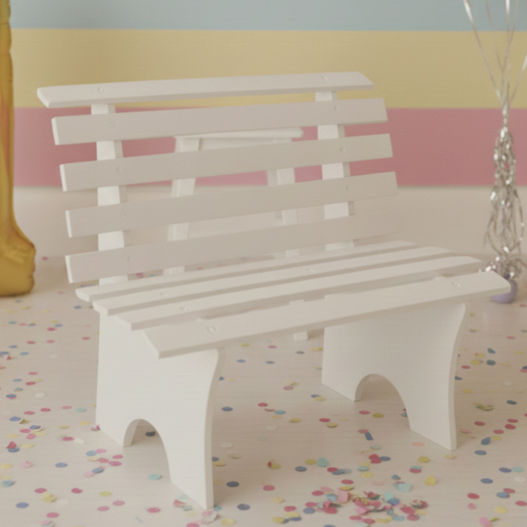Banquinho Para Decoração Branco MDF Festas Fotog