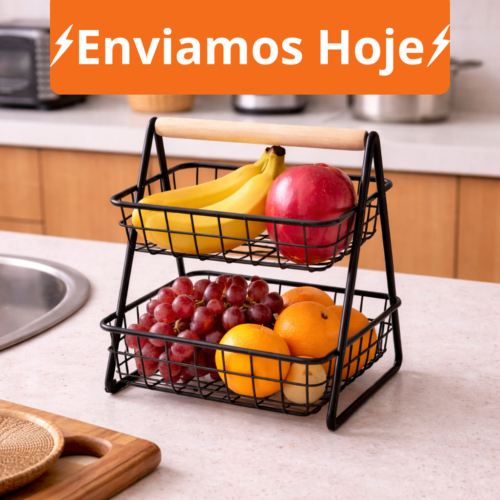 Fruteira de Mesa ou Cesto Multiuso Cesta de metal 