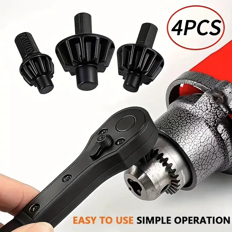 Conjunto de 4 chaves de mandril de ferro para fura