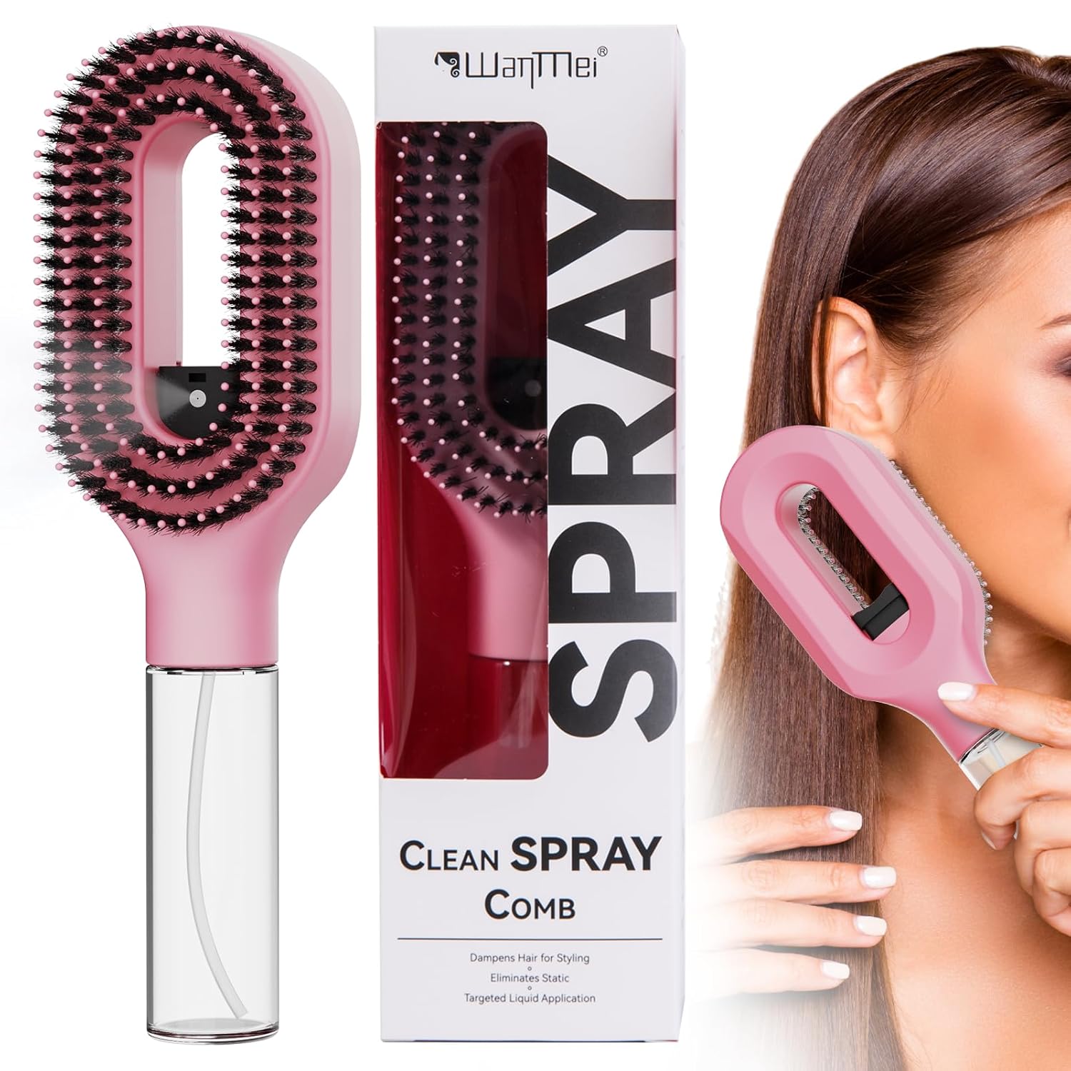 Pente em spray 2 em 1 esfoliante escova de massage