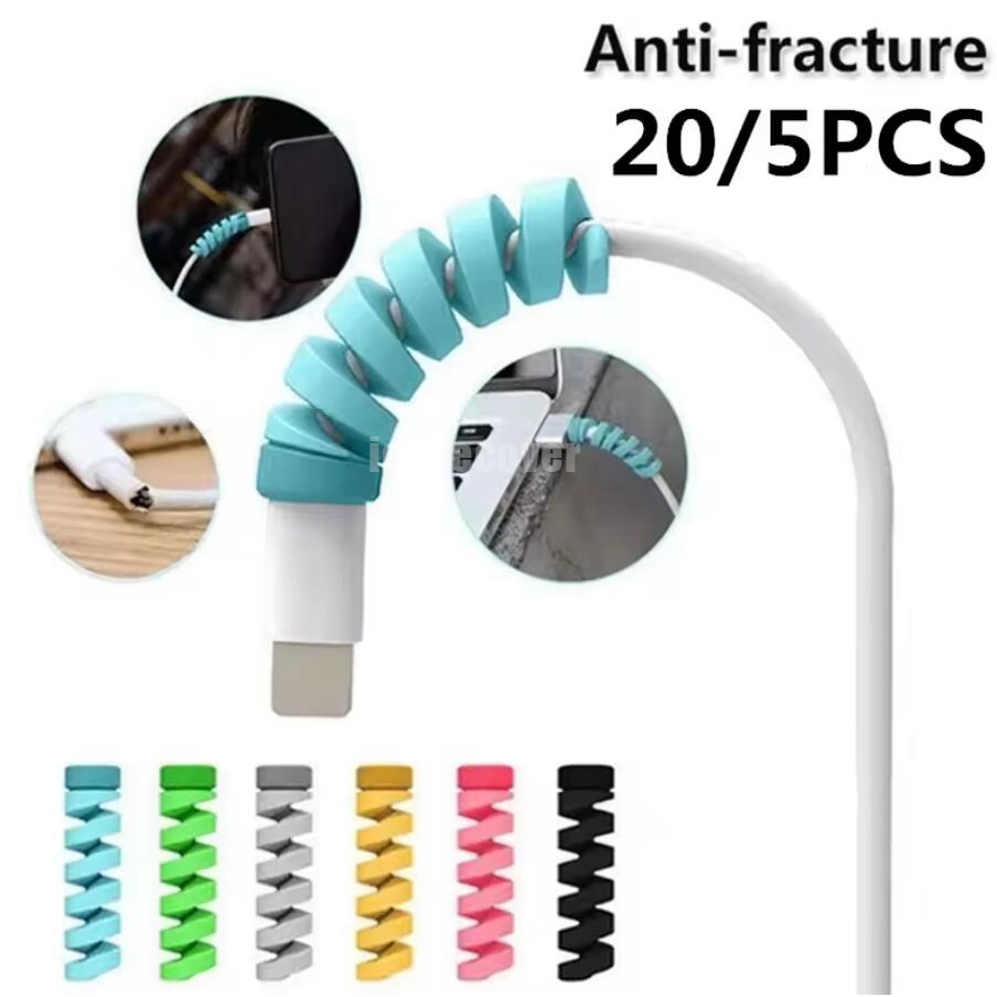 2 Pçs Espiral Cabo Protetor Saver Capa Para Fone 