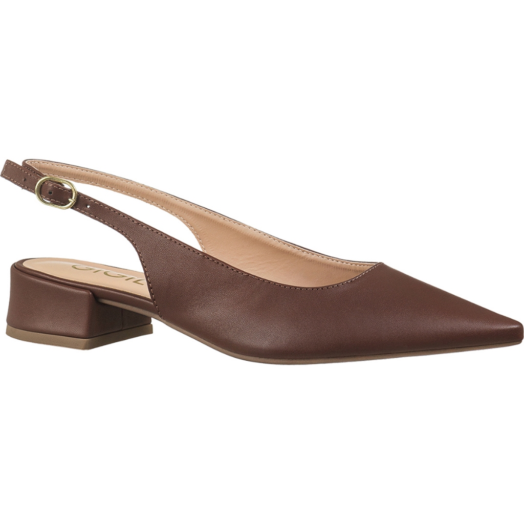 Scarpin Feminino Slingback Bico Fino Salto Bloco B