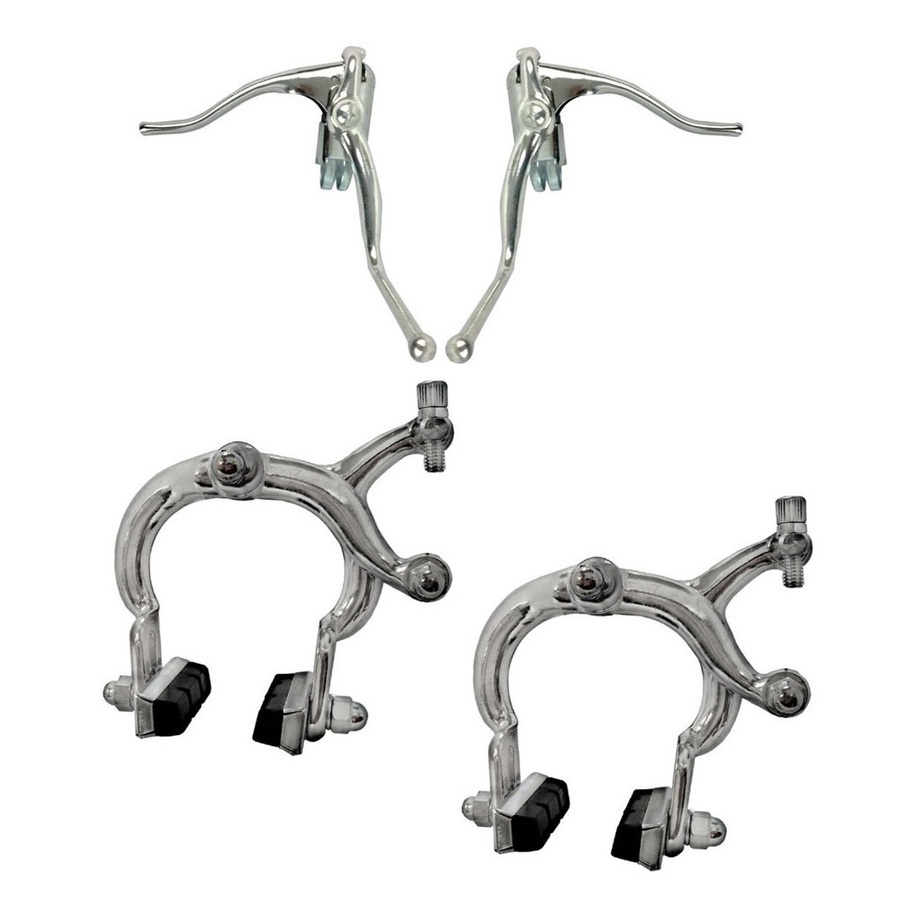 Maçaneta Bike Freio Manete Duplo + Ferradura Calo