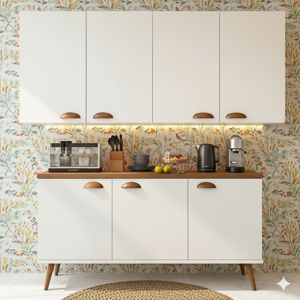 Kit Armário Aéreo + Balcão Multiuso Retrô R