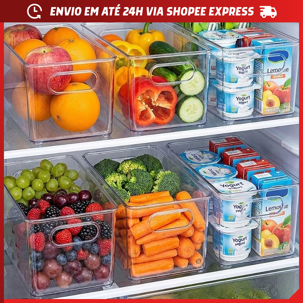 Kit Organizador de Geladeira Armário Multiuso Cai