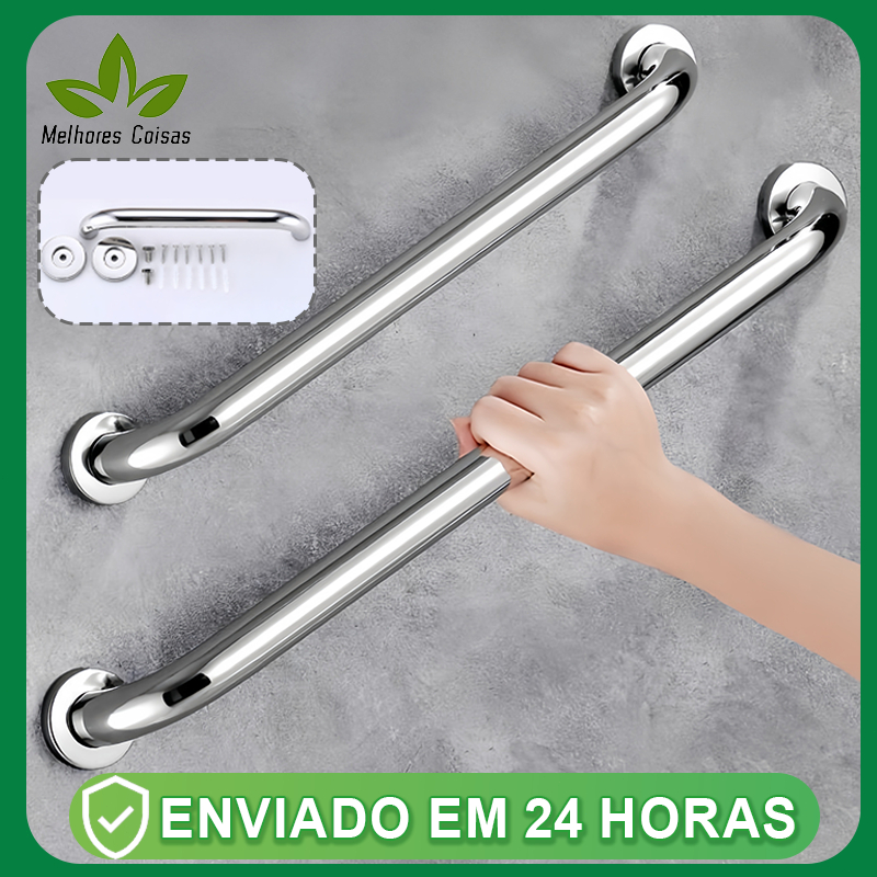 Banheiro Corrimão Aço Inox Suporte Pegador  60cm