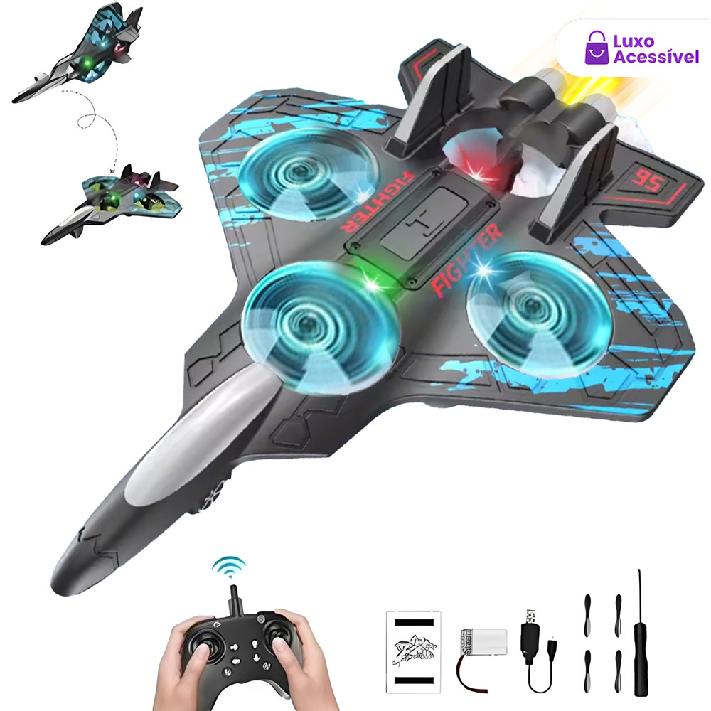 Drone Avião de Combate em EVA 2.4GHz, 4 Motores, 