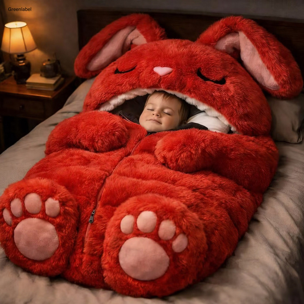 Rabbit Sleeping Bag Warm Adults Plush  Cute Cat Fr