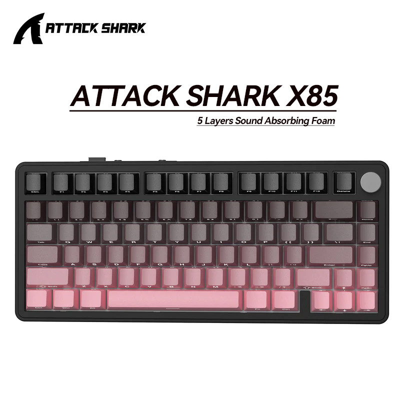 Teclado Mecânico Bluetooth Attack Shark X85 RGB ,