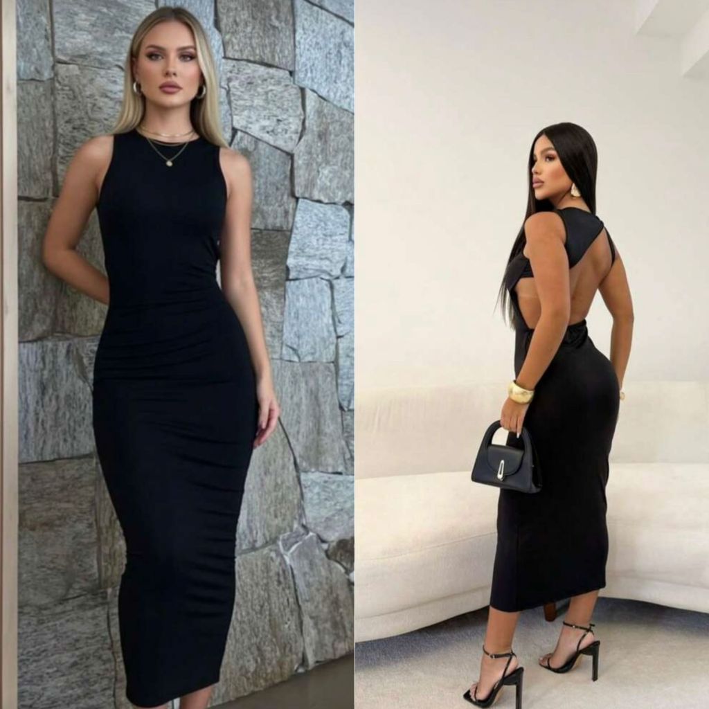 vestido femenino suplex costas nua tamanho único