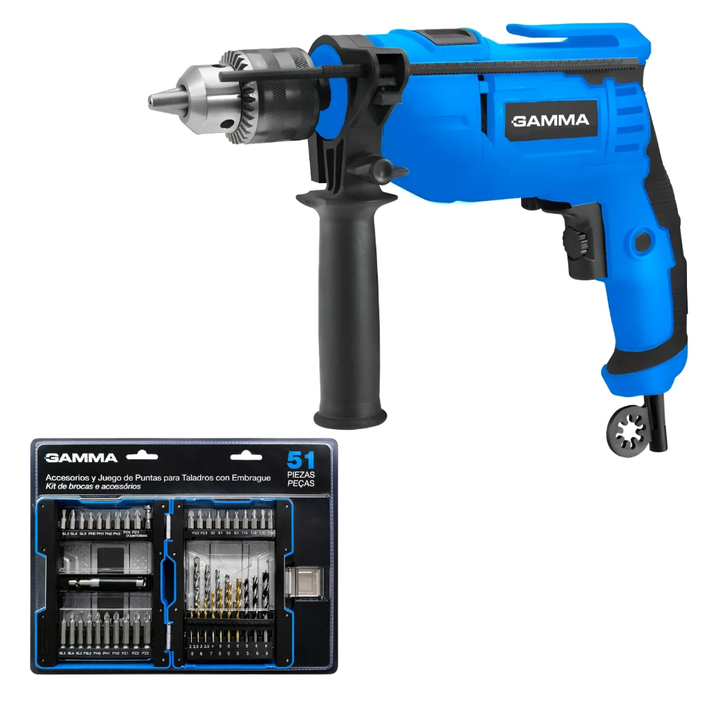 Furadeira De Impacto 650W Gamma G19513 Com Kit 51 