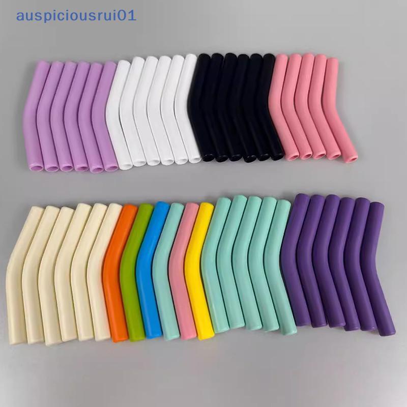6 Pçs/Set Capas De Palha De Silicone Macio Canudo