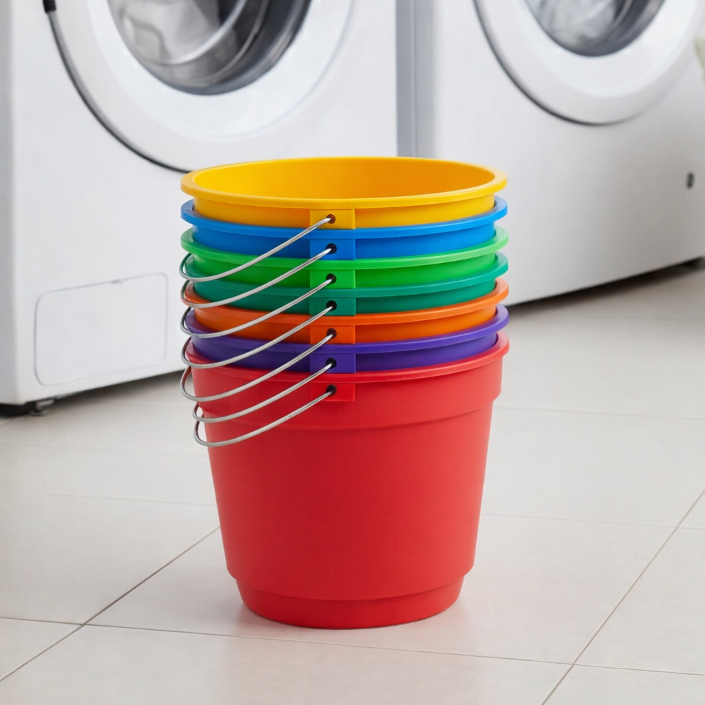 Conjunto De Baldes 8L Plástico Resistente Com Al�