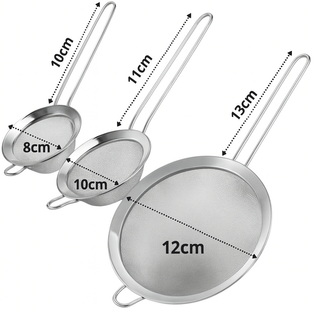 Kit 3 Peneiras Aço Inoxidável para Cozinha  Coad