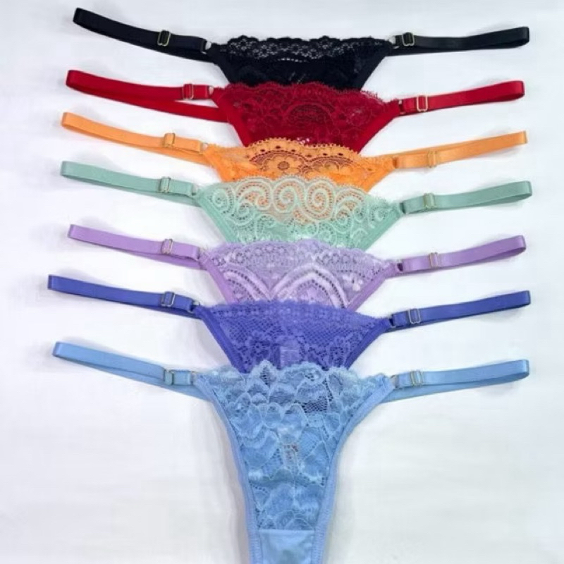 Kit  de calcinha regulagem fio dental de renda lin
