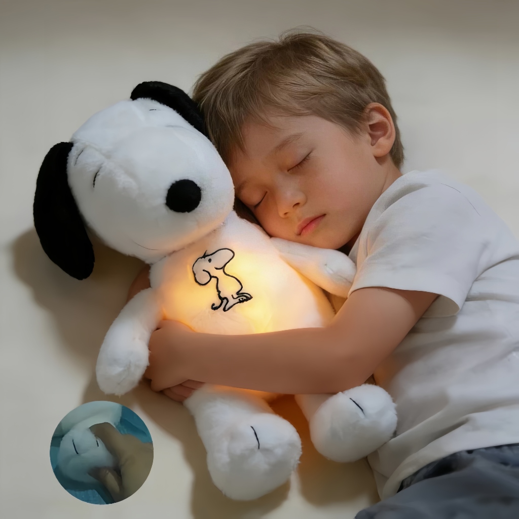 30cm Snoopy  De Pelúcia Que Respira Com Luzes Mus