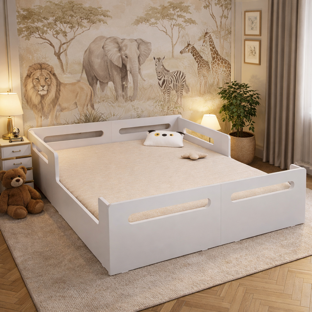Cama Casal Montessoriana Infantil Baixa e Espaços