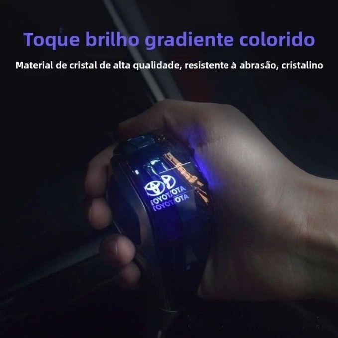 Manopla de Câmbio Cristal com Iluminação LED e 