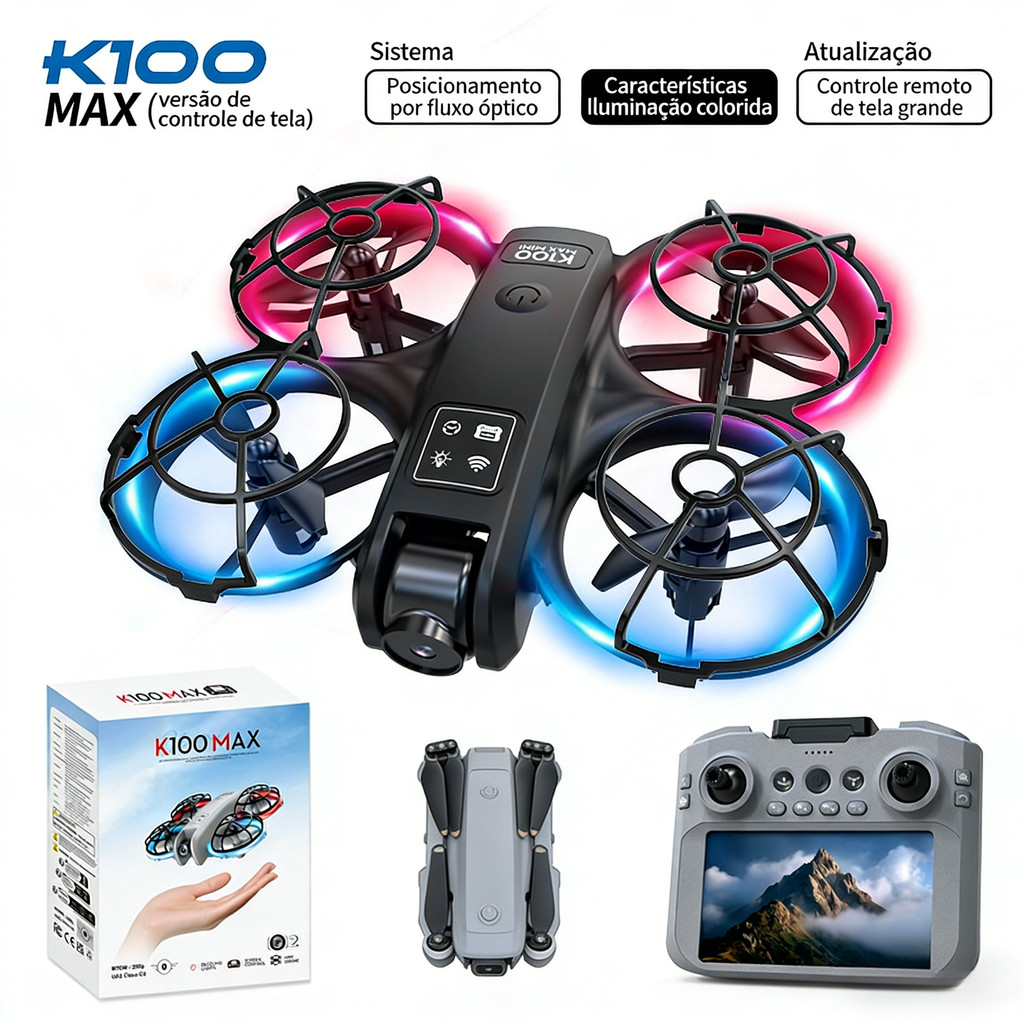 [câmera dupla] K100max Mini Drone Fotografia Aér