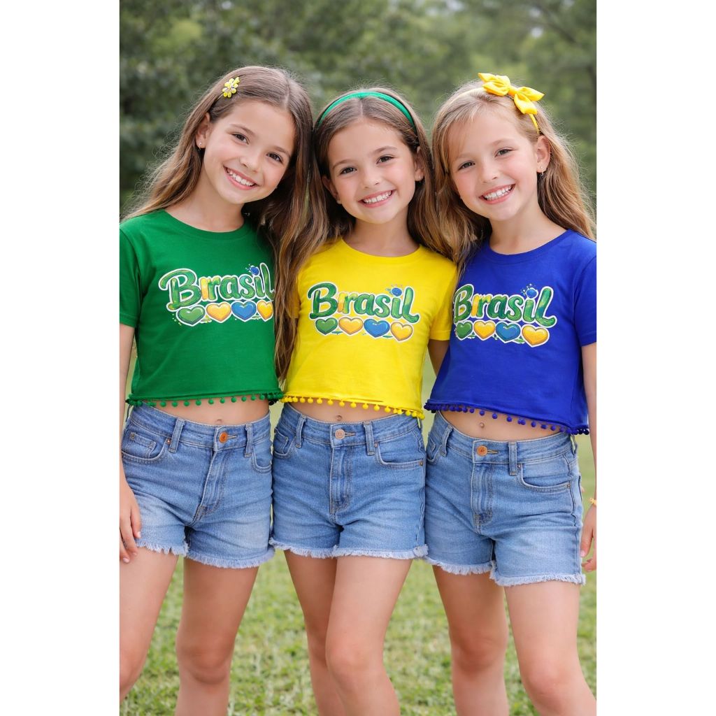 Cropped Oversize Infantil 2 a 15 anos BRASIL / COP