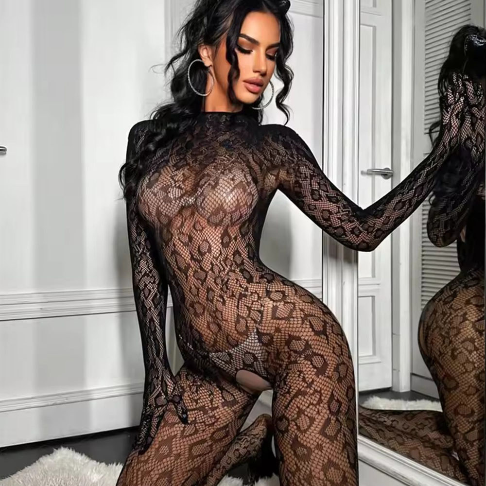 Sexy Oco Fishnet Ursinhos Bodysuit Feminino Eróti