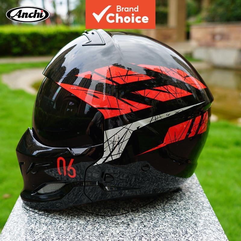 Capacete Retrô Ultraleve Para Motocicleta , Rosto