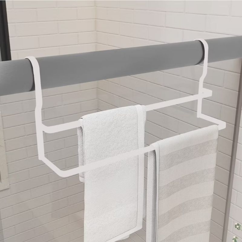 Suporte Toalheiro Duplo Para Box Branco