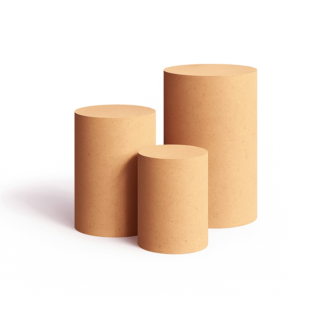 Kit Pegue e Monte 3 Mesas Cilindro Liso PMG Mdf De