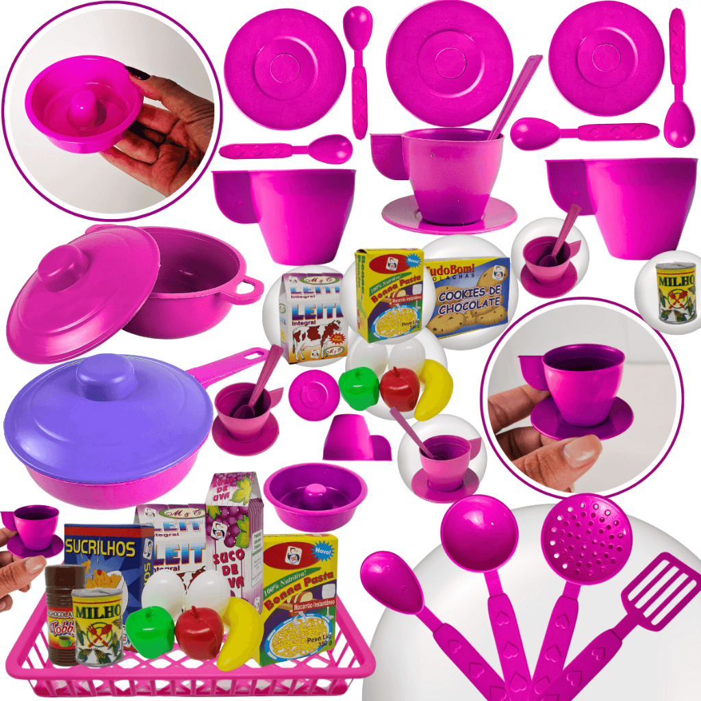 Kit Cozinha Brinquedo Infantil 38 pçs Faz de Cont