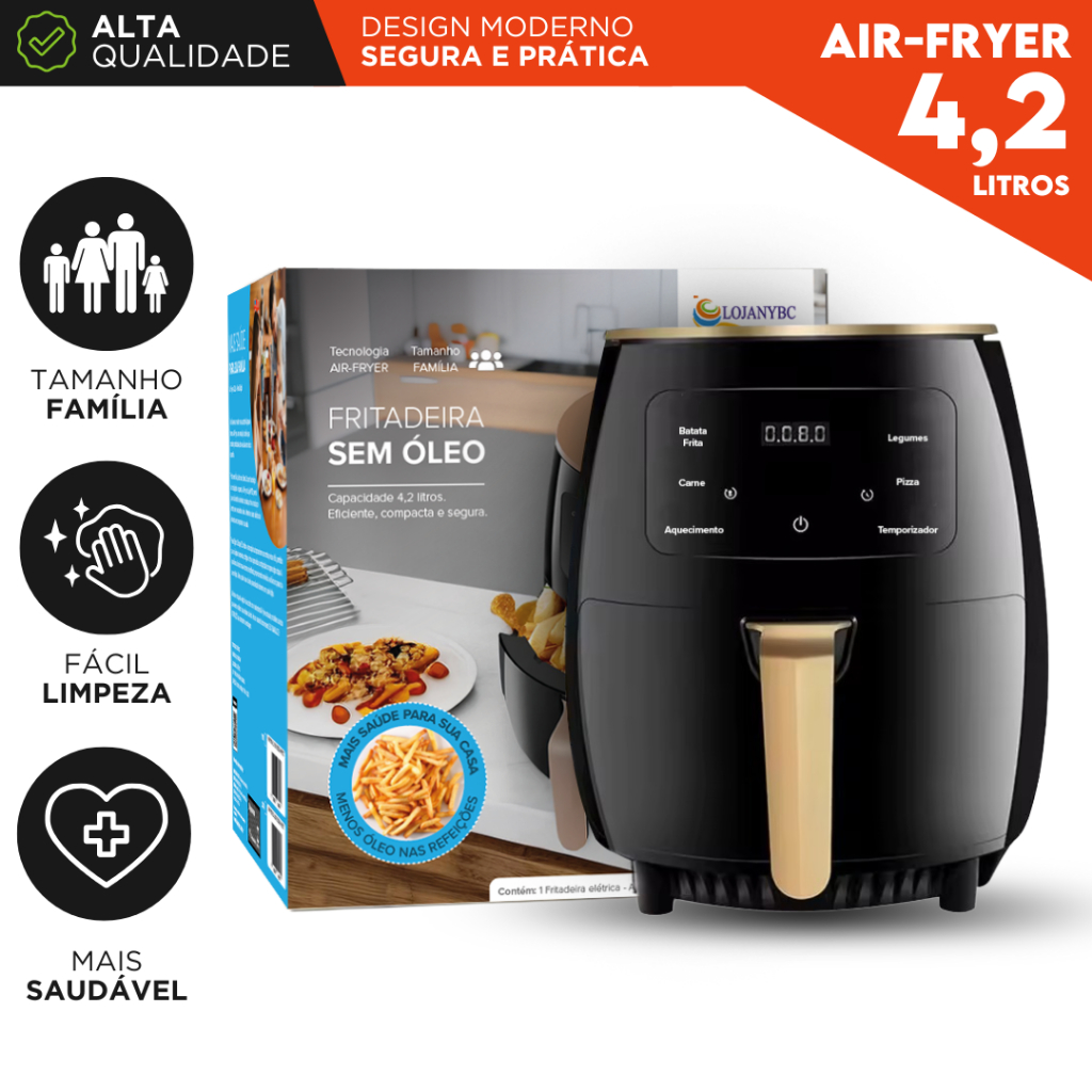 Air Fryer 4,2 Litros 1500W 127v Digital Sem Óleo 