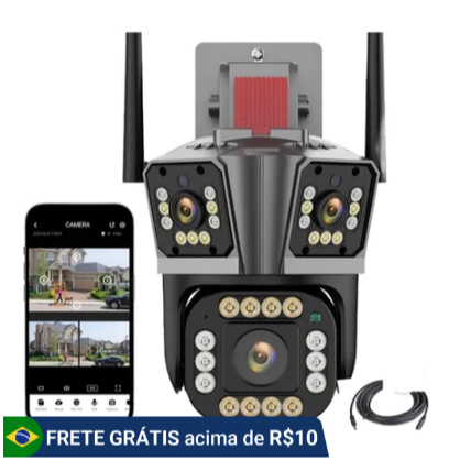 Câmera De Segurança Monitoramento Wifi Alarme Ip