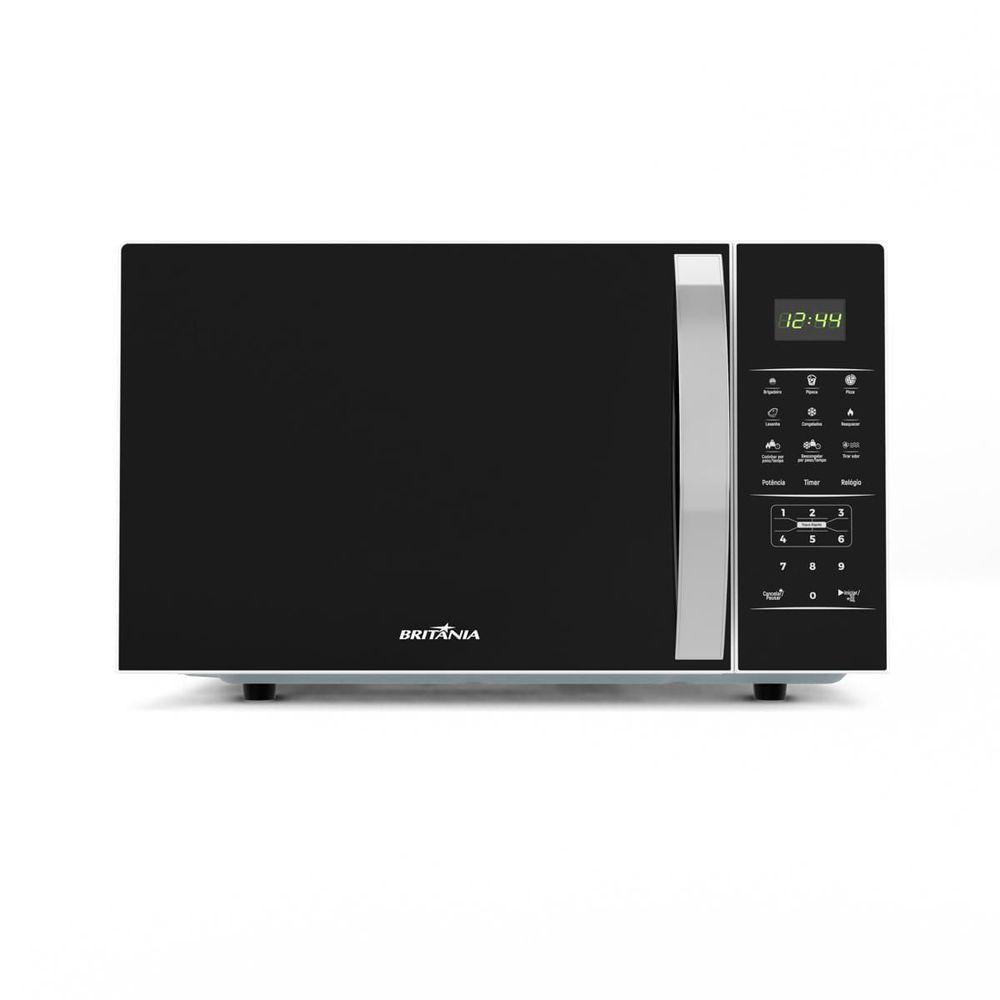 Micro-ondas Britânia 28L Branco Espelhado Limpa F