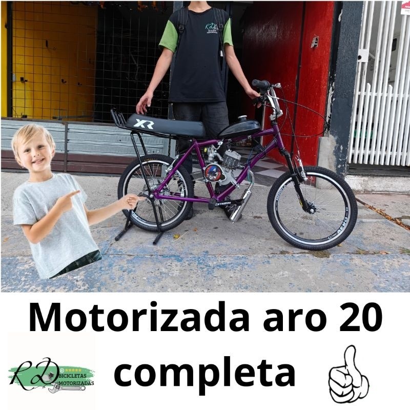 bicicleta aro 20 motorizada com suspensão e freio