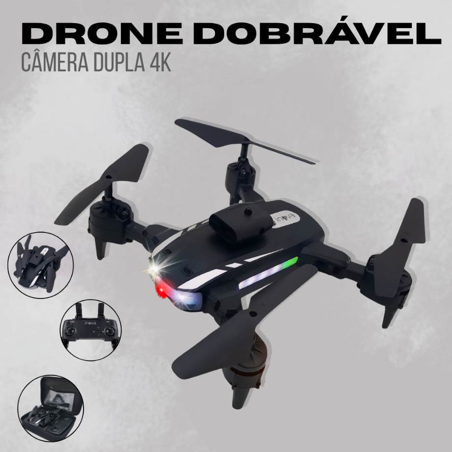Drone Inova Câmera Dupla 4K HD com GPS Controle M