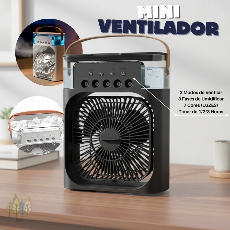 Mini Ventilador Climatizador Ar Condicionado Umidi