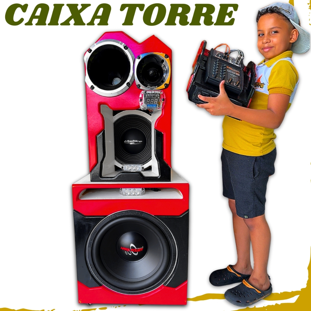 Caixa Bob Torre Som de Carro 12 E 10 Polegadas Rac