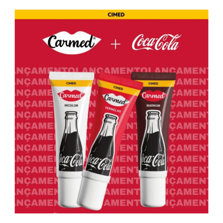 Kit 3 Carmed Coca-Cola Incolor Marrom e Vermelho c