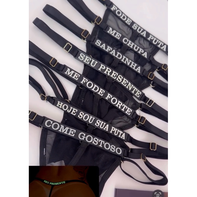 Calcinhas Fio Neon com Frase Que Brilha no Escuro 
