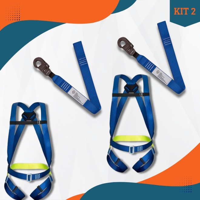 Kit 2 cintos de segurança paraquedista c/ talabar