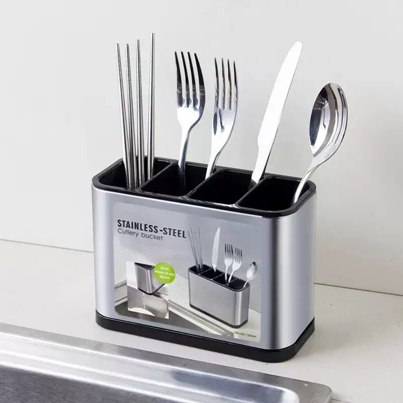 Porta Talheres de Aço Inox Organizador de Pia e M