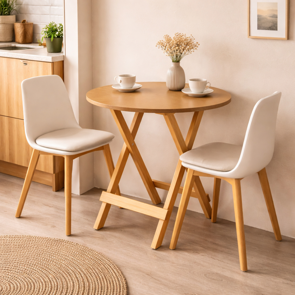 Mesa Redonda MDF Compacta  Perfeita para Kitnet e 