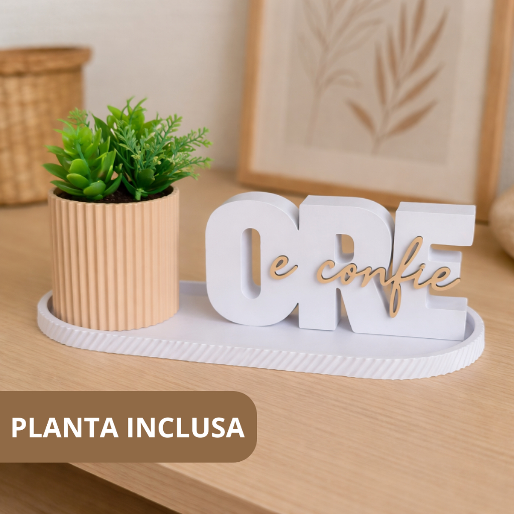 Kit Decorativo Ore e Confie com Vaso, Bandeja e PL