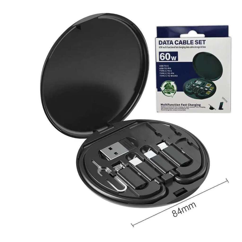 Kit Cabos e Adaptadores 60W Tipo C Lightning Micro