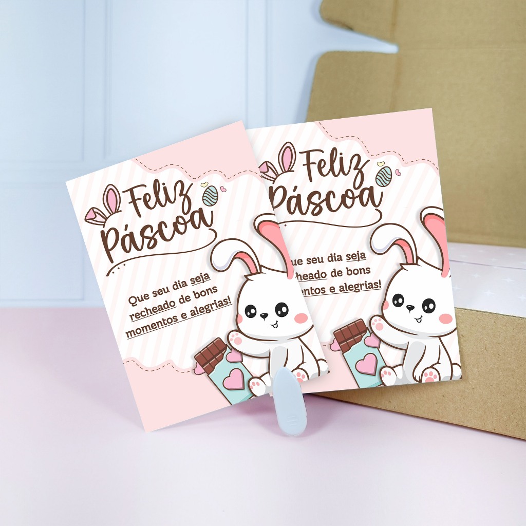 50/100uni folhetos de Páscoa 7x10cm Coelho Fofinh